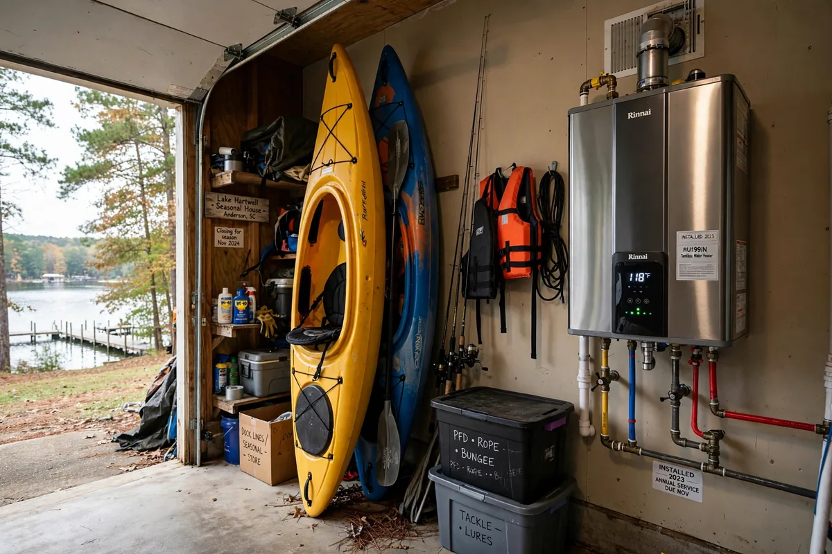Tankless water heater in a Lake Hartwell area home near Anderson, SC — SC Water Heater Services
