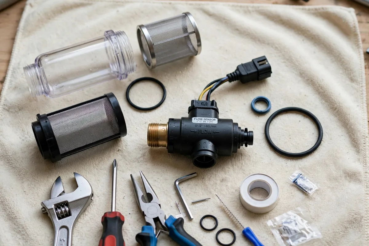 Tankless water heater filter and flow sensor parts, Anderson, SC — SC Water Heater Services
