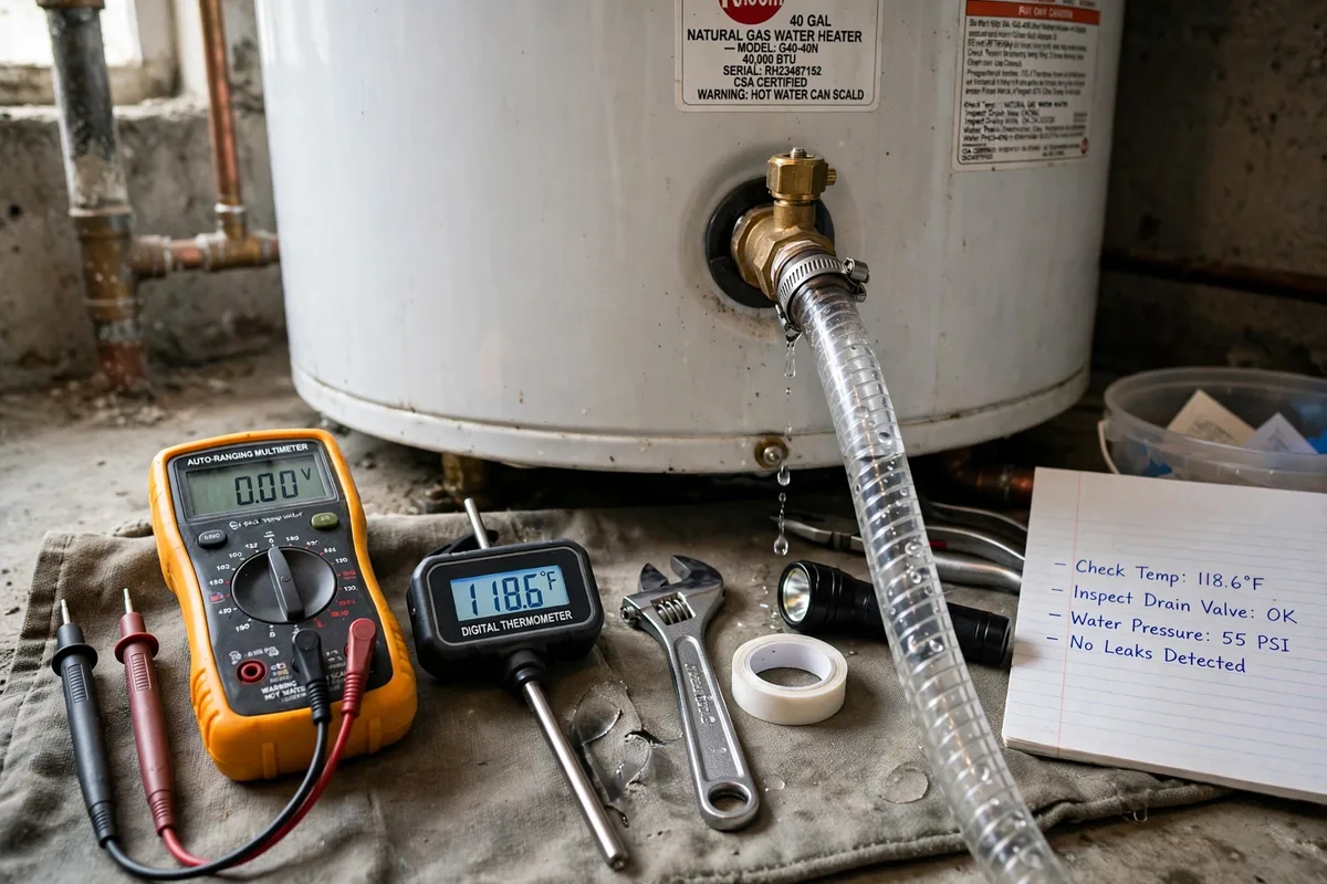 Water heater drain and temperature diagnostics in Greenville, SC — SC Water Heater Services
