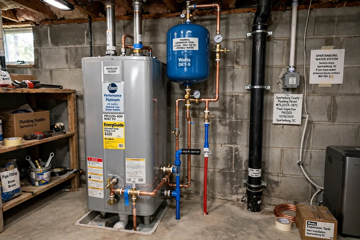New water heater installation in Spartanburg, SC — SC Water Heater Services