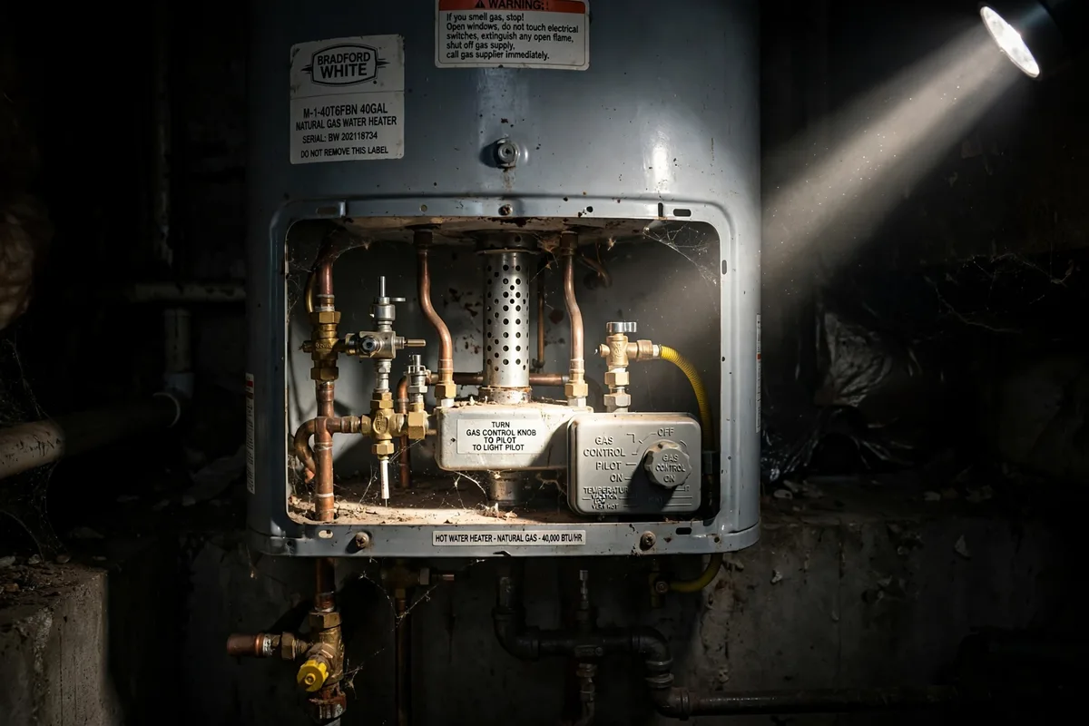 Gas water heater burner inspection in Spartanburg, SC — SC Water Heater Services