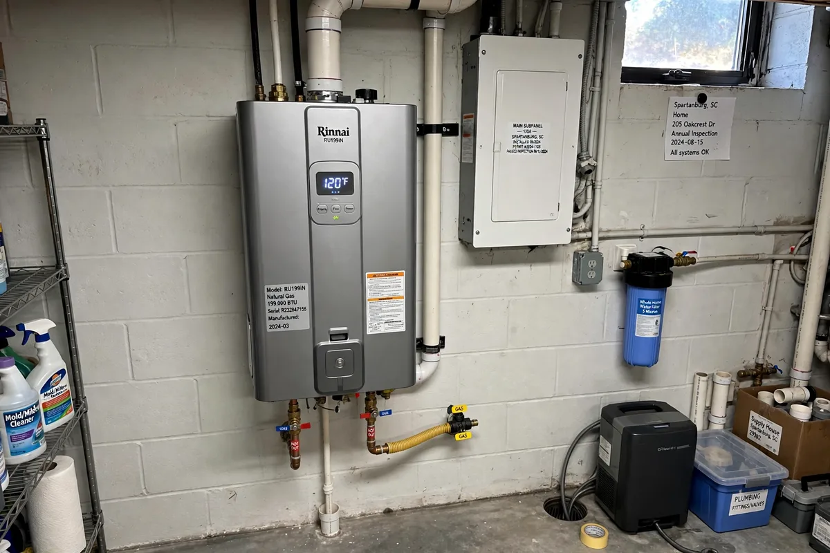 Tankless water heater in a Spartanburg, SC home — SC Water Heater Services